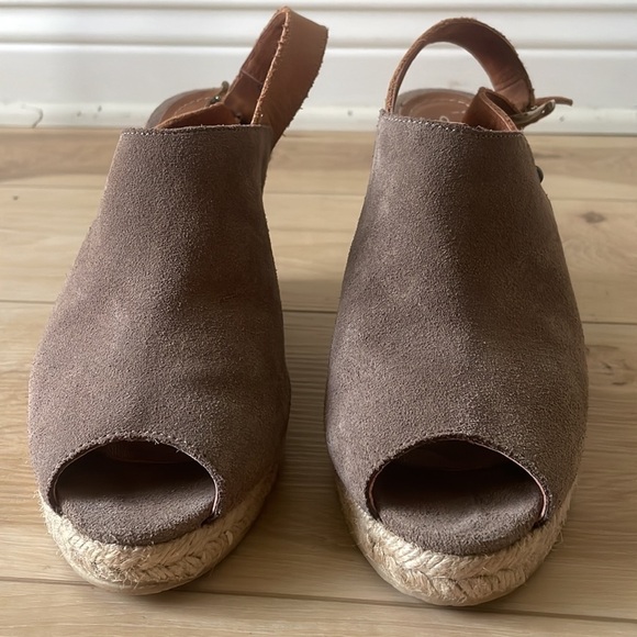 Andre Assous Brown Suede Slingback Wedge Shoes Size 9.5 - Picture 4 of 13